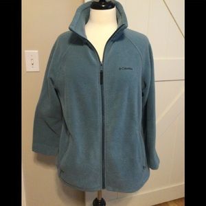 Columbia Women's Blue Fleece Jacket With Cropped Sleeves